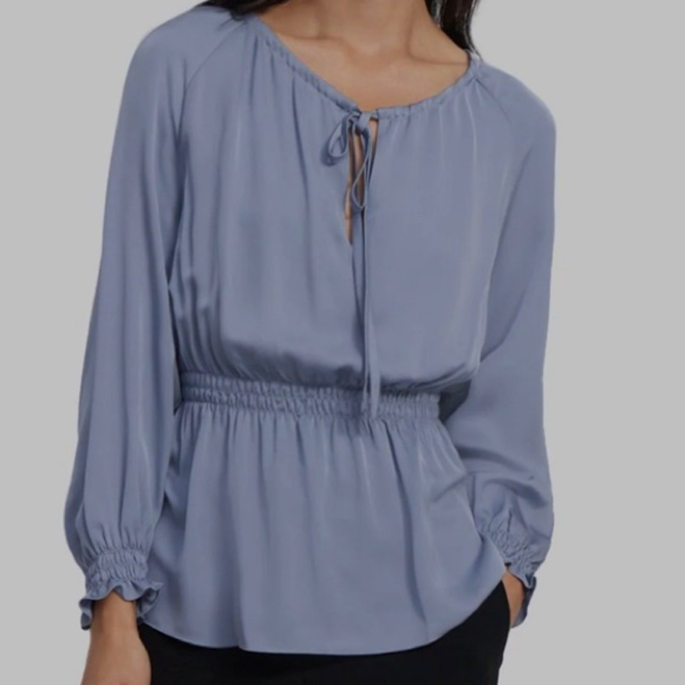 NWT Theory 100% Silk Top Light Blue/Cornflower